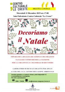 Decoriamo il Natale! @ Sala Polivalente Centro Culturale Le Creste